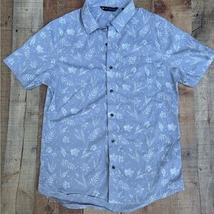 Travis Mathew Light Blue Floral Button-Down Shirt